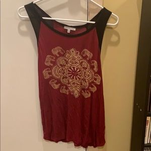 Charlotte Russe tank top w/ elephant/tribal print